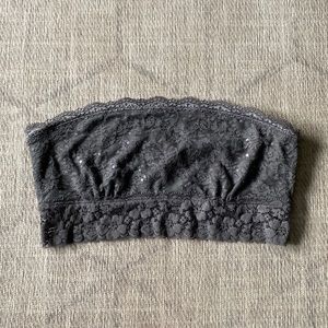 Gray Lace Bandeau Bra